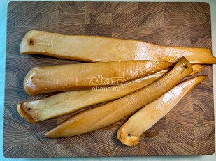 Горбуша боковина х/к (юкола): Кальмар палочки х/к